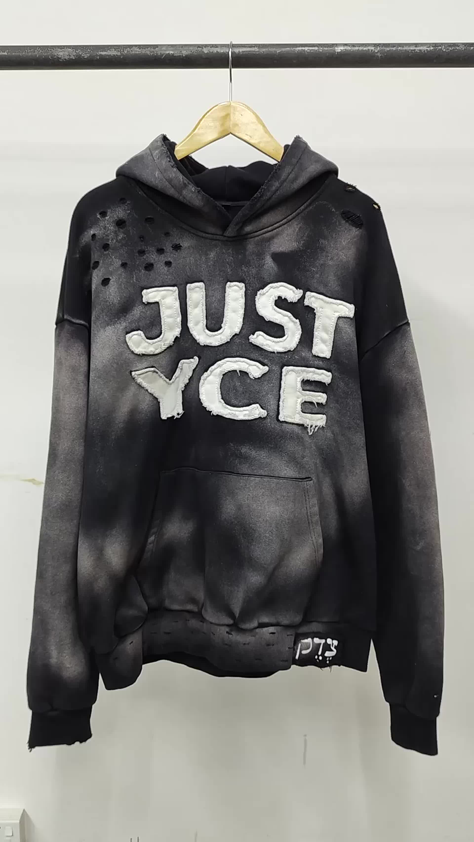 パーカー・フーディ Luxury Street Wear washed vintage black eon mz unisexual Luxury Street Wear washed vintage hoodie cross be unisexual