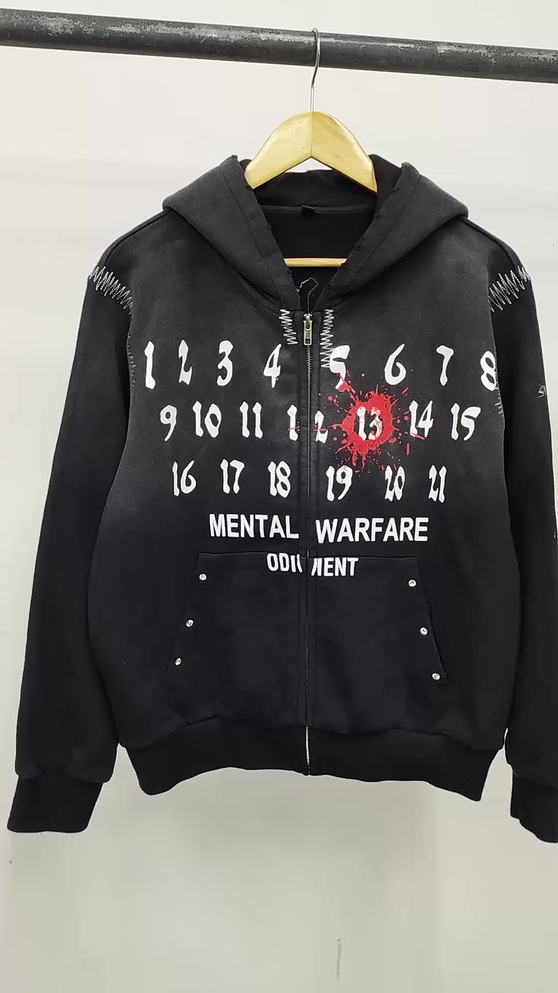 トップス THREEFACE TWO TONE AUN FADED HOODIE Sun Faded Vintage Double Face Two Tone Hoodies - Pullover